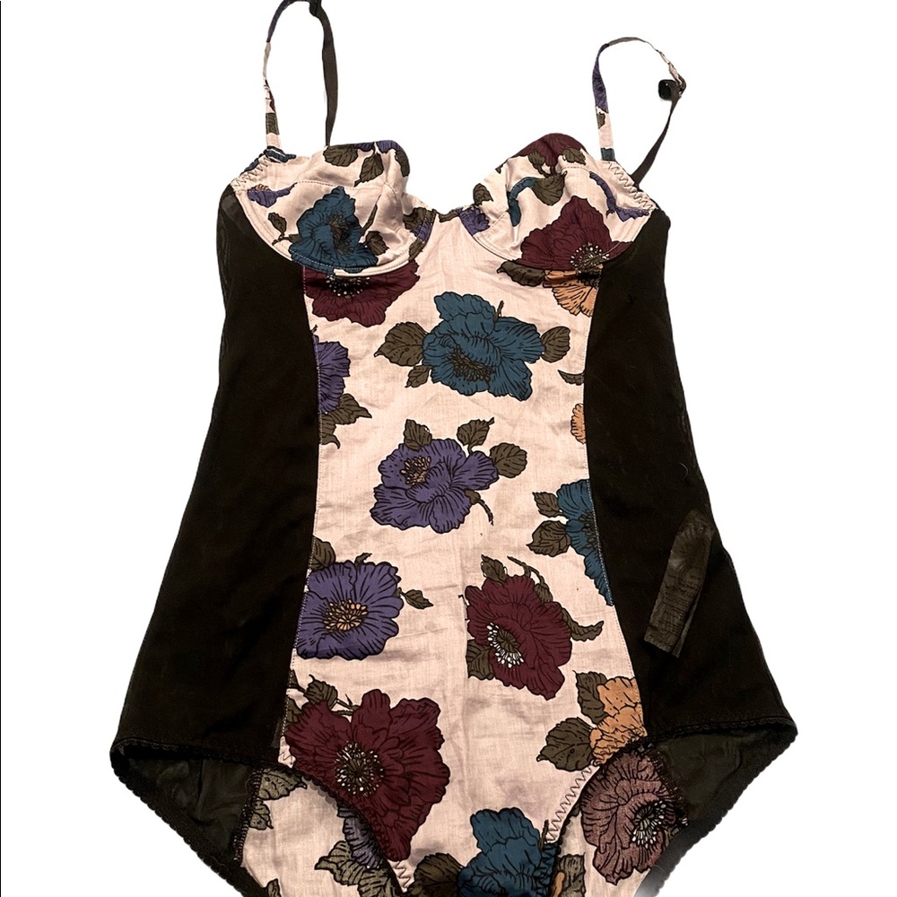 Top shop floral mesh spaghetti strap bodysuit